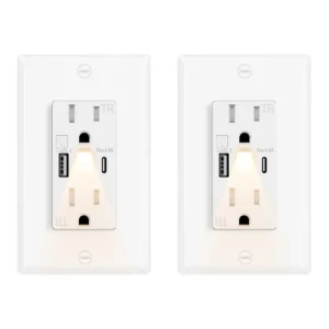 LED Night Light Outlet with 24W